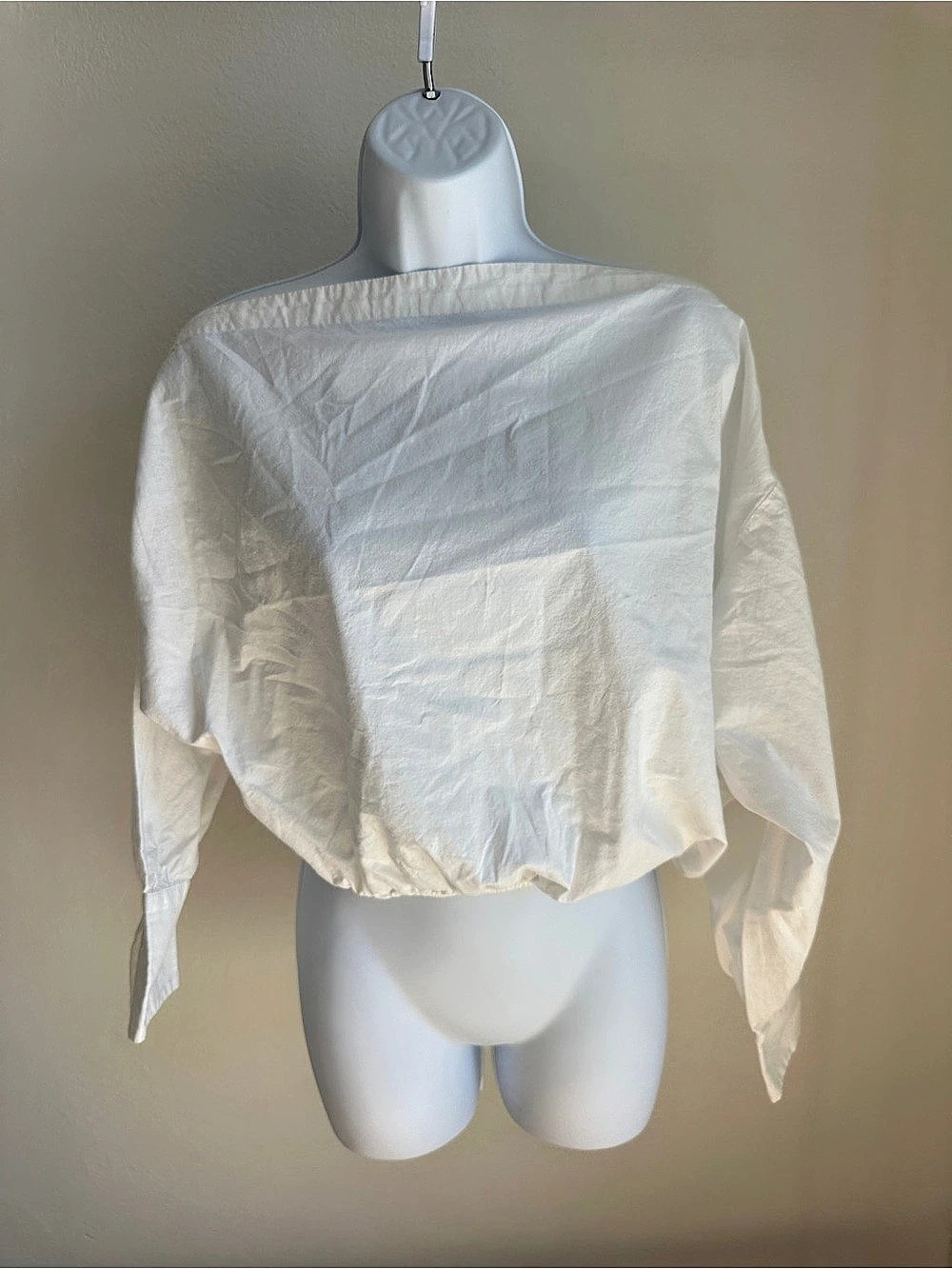 Free People White Cropped Blouse Size Small Like New